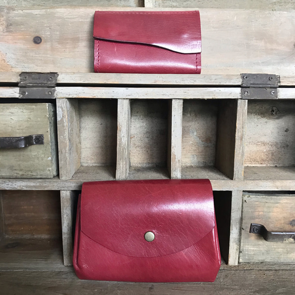 ★Creema限定福袋★アコーディオン財布とキーケースのセット（赤） 1枚目の画像