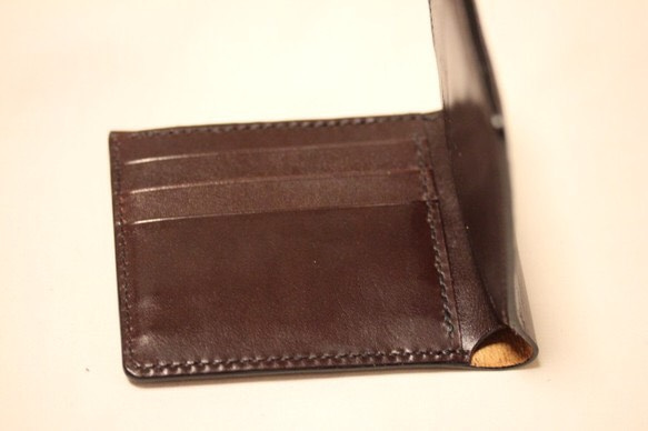 （訂製）兩折錢包（深棕色） 第4張的照片