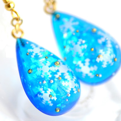 【価格変更】snow*blue／しずくピアス 3枚目の画像