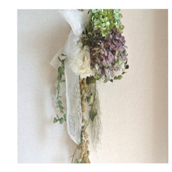 秋色紫陽花とアマランサスのswag 3枚目の画像