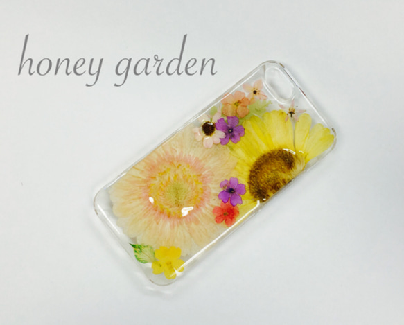 iphone5 iphone5s 押し花 ガーベラ♡（イエロー＆ピンク） iPhone  