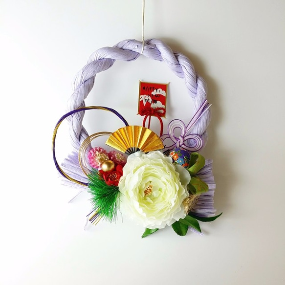 和モダン リースしめ縄 〔薄紫 / お正月飾り / 縁起物〕 しめ縄・しめ飾り Art Box 通販 3270025｜Creema(クリーマ)