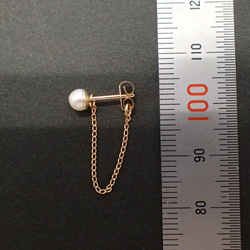 14kgf/小粒淡水珍珠鍊款流蘇風耳環【單耳用】 第3張的照片