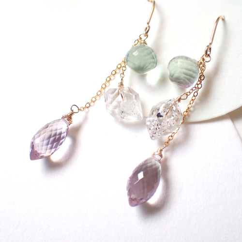 ◇14kgf◇アメトリン、ハーキマークォーツ、フローライト。'TREASURE