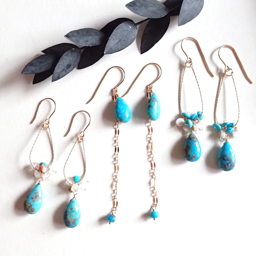 ◇14kgf◇大粒ペアシェイプブリオレットのスリーピングビューティー  