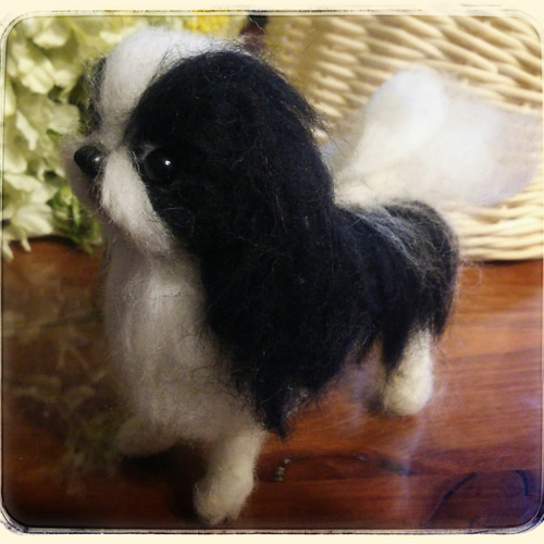 羊毛フェルト 犬 狆 羊毛フェルト なな絵布 通販 3181942｜Creema