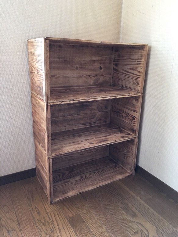 焦げ目加工　6箱 【シンさま専用ページ】りんご箱収納ラック