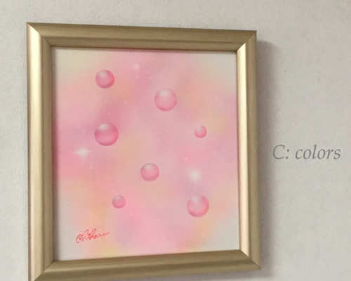 絵画　アクリル絵　額縁　ボード　シャボン玉 絵画 アクリル絵 額縁 ボード シャボン玉