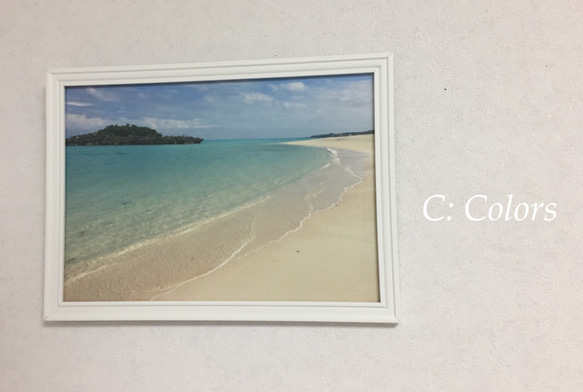 ☆再販☆【送料無料】浜辺とパナリ島 アート写真（額なし） 2枚目の画像