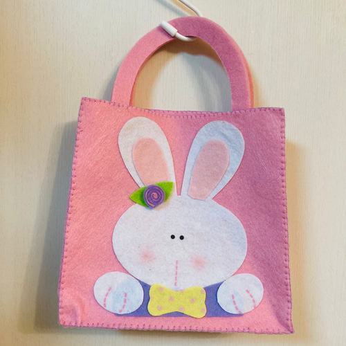 国内作家様ハンドメイド　ピンクの可愛いウサギさん 国内作家様ハンドメイド ピンクの可愛いウサギさん 国内作家様