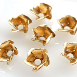 12個　USA真鍮製スタッカブル・フラワーパーツ【インナー・フラワー】 2枚目の画像