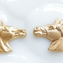 計4個（左右2個ずつ）ＵＳＡ真鍮製　ホースヘッド　左右セット　馬 2枚目の画像