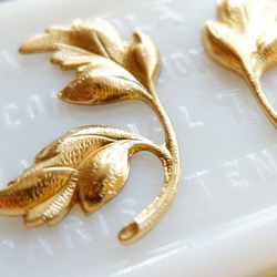 6個（3ペア）USA真鍮製2リーブス・ラージサイズ　左右セット 2枚目の画像