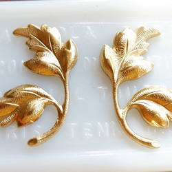 6個（3ペア）USA真鍮製2リーブス・ラージサイズ　左右セット 3枚目の画像