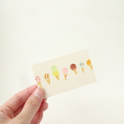 アイスクリームと白いとりさんの手染めミニカード 7枚目の画像