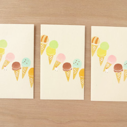 〈カラフルアイスクリーム〉手染めぽち袋 2枚目の画像