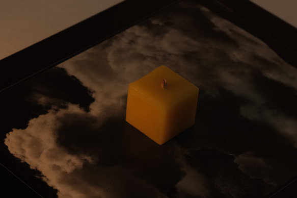 木芯キャンドル bees wax(CUBE) 4個セット 6枚目の画像