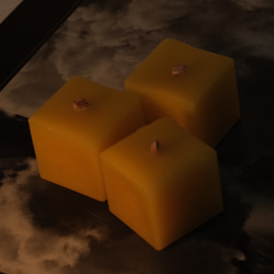 木芯キャンドル bees wax(CUBE) 4個セット 7枚目の画像