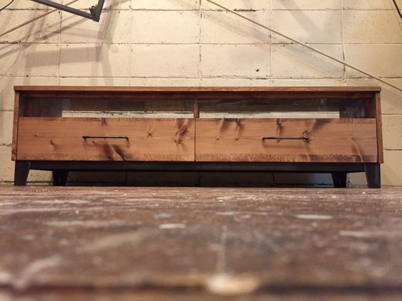 TV Board-150,2dr iron,無垢木,鉄脚,テレビ台 3枚目の画像