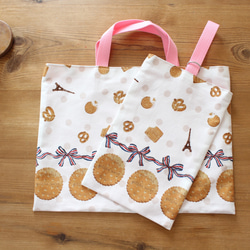 受注製作】入園入学2025 ヌビ生地 ハート レッスンバッグ♪ レッスン