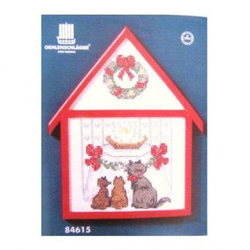 丹麥 Oehlenschlager Christmas Cross Stitch Kit Cat and Pie Christm 第1張的照片