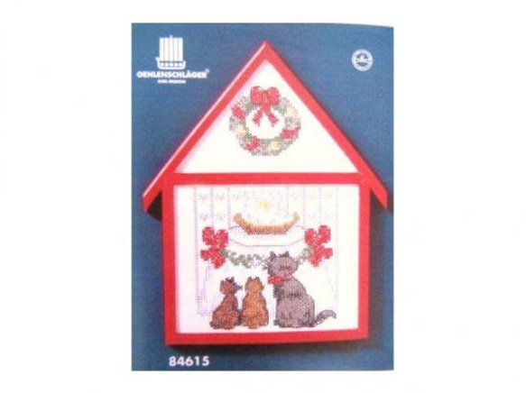 丹麥 Oehlenschlager Christmas Cross Stitch Kit Cat and Pie Christm 第1張的照片