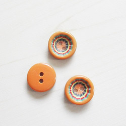 イタリアボタン　ミルフィオリ　くすみオレンジ 2枚目の画像