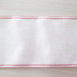 法國 Aida 膠帶 12 厘米寬麻粉色白色縫合帶，用於享受縫合 第2張的照片