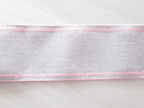 法國Aida tape 6cm寬 麻灰粉色 Stitch band 可以享受拼接 第2張的照片