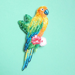 French Bird Applique Colorful Bird 黃綠色 第1張的照片