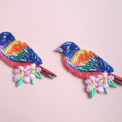 French Bird Applique Colorful Bird 海軍黃 第2張的照片