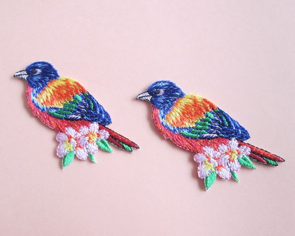 French Bird Applique Colorful Bird 海軍黃 第2張的照片