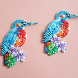 French Bird Applique Colorful Bird 藍色 紅色 第2張的照片