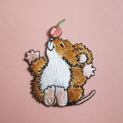 フランス　ネズミのアップリケ　チェリー 2枚目の画像