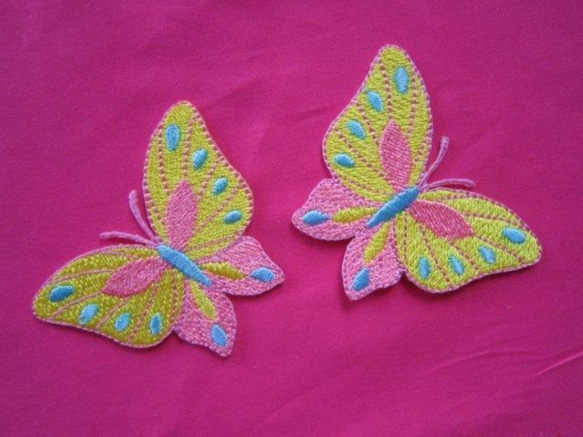 澳大利亞蝴蝶貼花黃色和粉色 第2張的照片