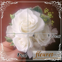 プリザーブドフラワー　髪飾り　白　バラ　2個セット　結婚式　ウェディング 4枚目の画像