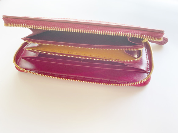 ルガトー ラウンドファスナー　ロングウォレット 〔限定色アザレアピンク〕【BONIN Leather】 