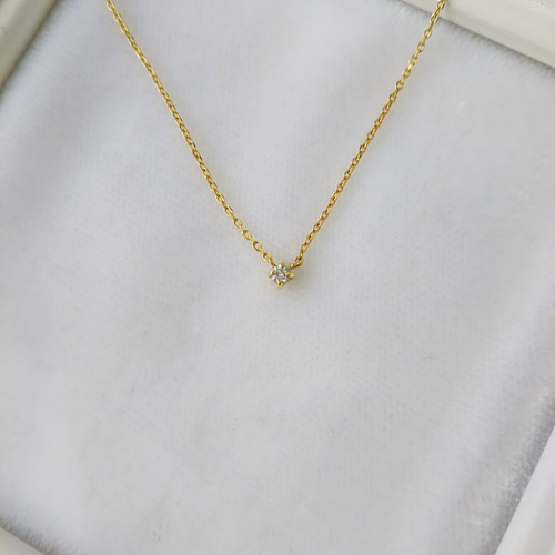 k18 プチダイヤモンドネックレス K18ダイヤモンドネックレス（0.1ct