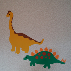 壁面【恐竜】ステゴサウルス＆ブラキオサウルス 1枚目の画像