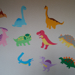 壁面【恐竜】ティラノサウルス＆トリケラトプス 2枚目の画像