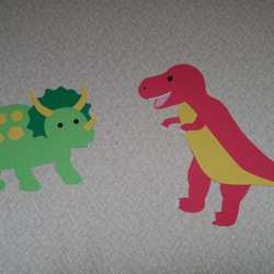 壁面【恐竜】ティラノサウルス＆トリケラトプス 1枚目の画像