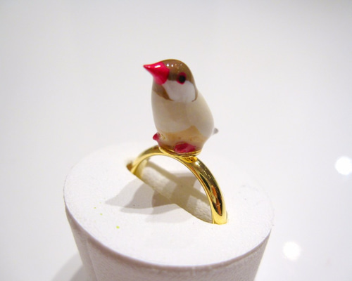 シナモン文鳥の指輪 10号フリー 指輪・リング toriko -とりこ- 通販