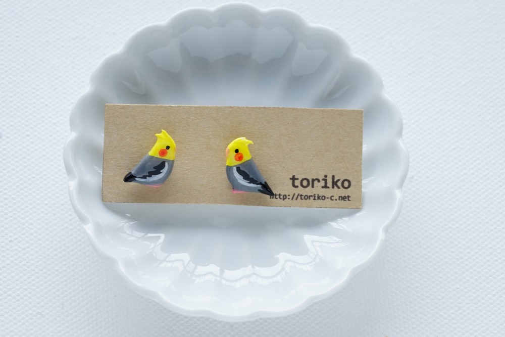 オカメインコ（ノーマル）レジン加工ピアス・イヤリング ピアス