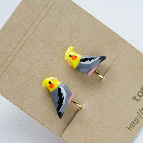 オカメインコ（ノーマル）レジン加工ピアス・イヤリング ピアス