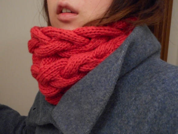 cable cowl/ピンクオレンジ 4枚目の画像