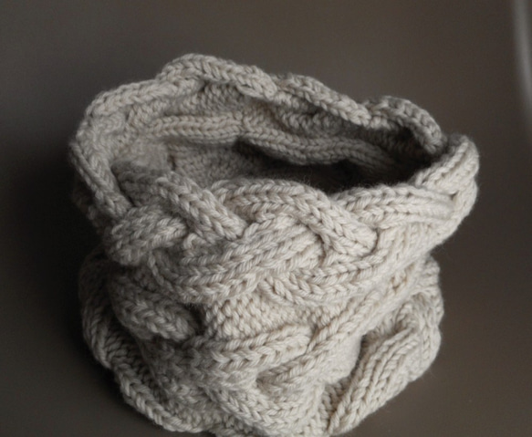 cables cowl/beige 第2張的照片