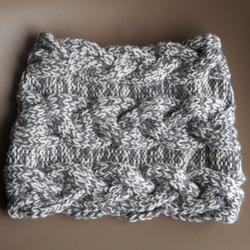 cables cowl/mixed gray and white 第3張的照片