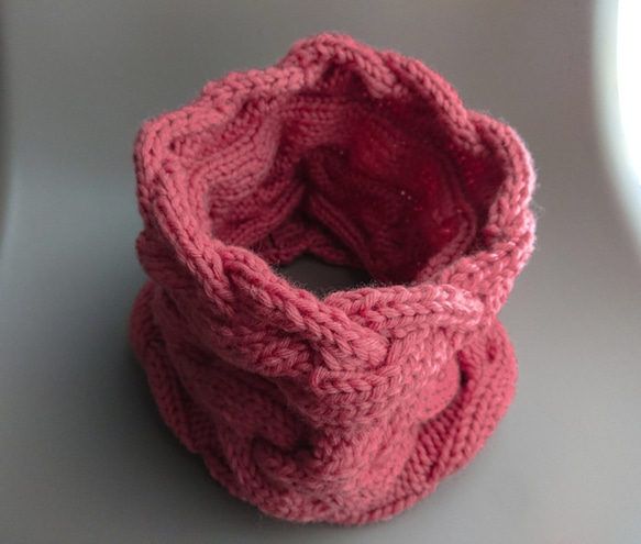 *新色* cable cowl/サーモンピンク 2枚目の画像