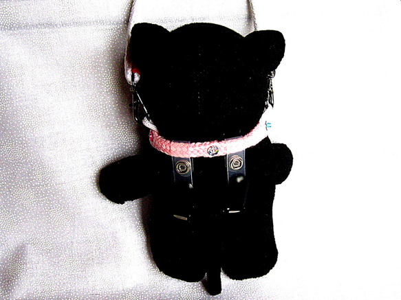 ちょっぴり小顔の黒ネコちゃんキッズポシェット(=^・^=) 4枚目の画像