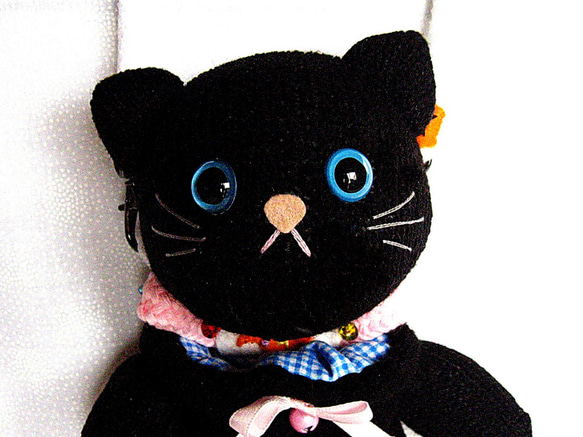 ちょっぴり小顔の黒ネコちゃんキッズポシェット(=^・^=) 6枚目の画像